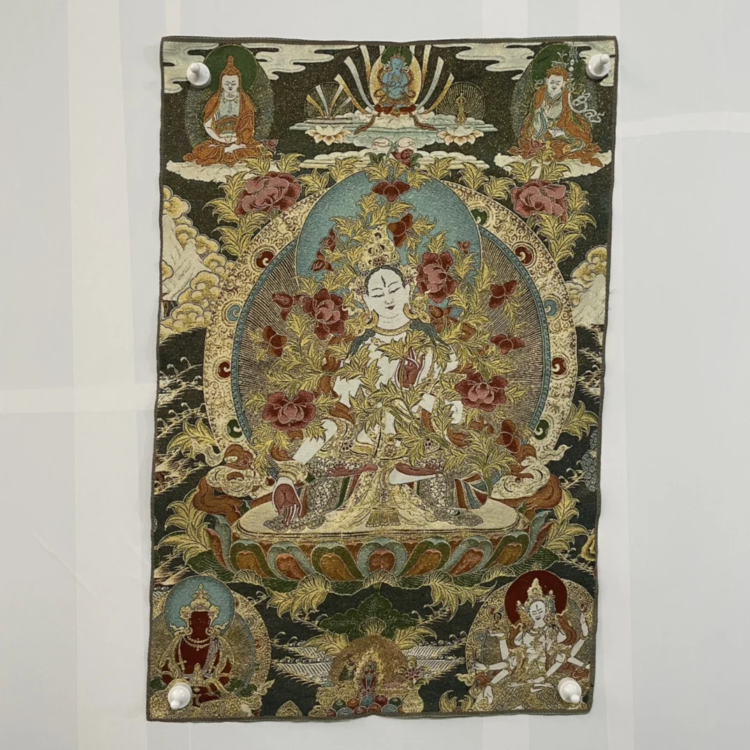 

Free Delivery China Elaborate Silk Embroidery Luck“Bodhisattva Buddha”Geomantic Thangka Painting Mural Household Decoration#25