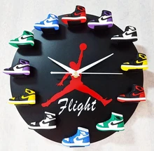 3D Wall Clock Shoe Mold Aj1-12 Generation Wall Clock 30cm Wall Clock Living Room Decoration Creative Collection Wall Clock