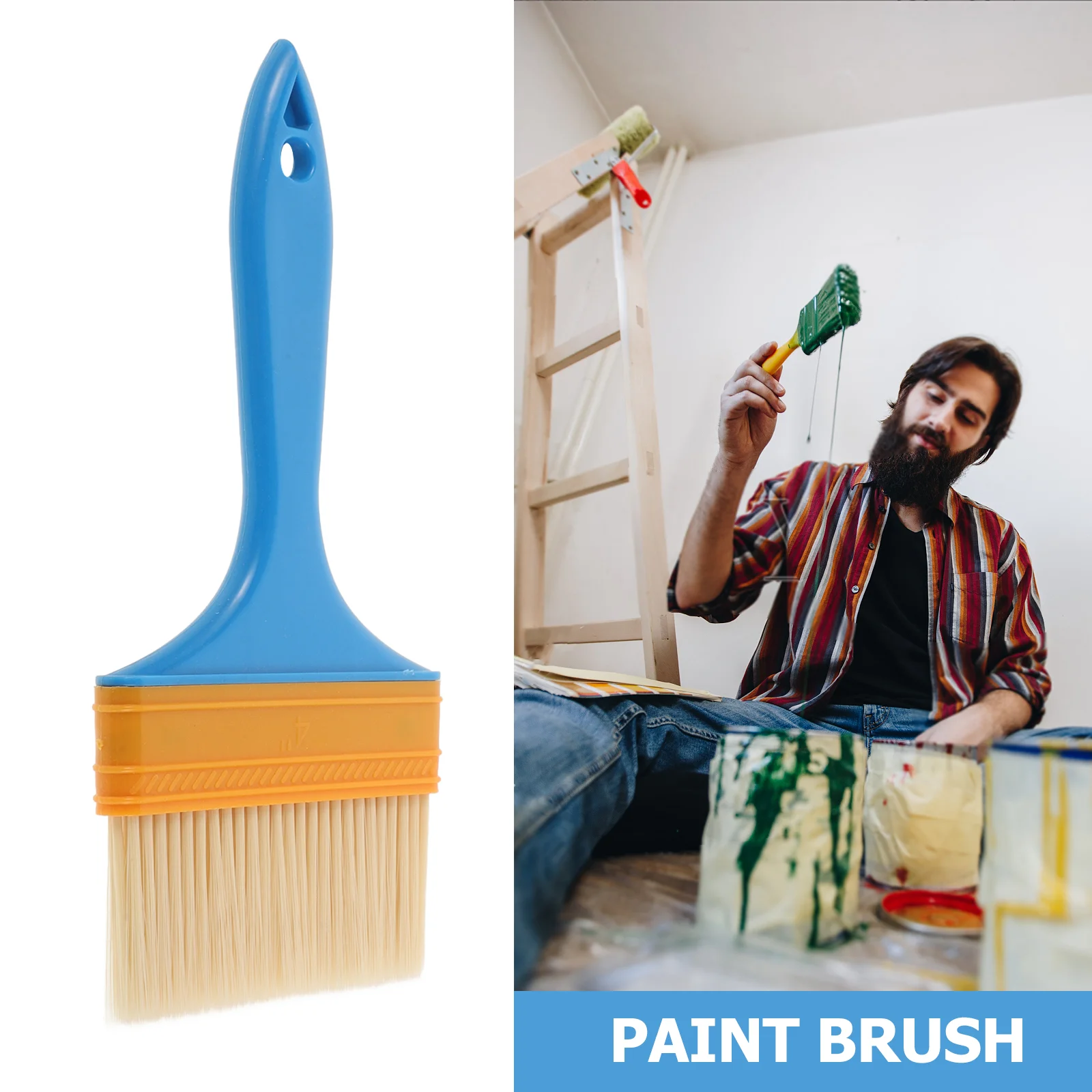 Blue Handle Plastic PaintBrushes Durable Chalk Brushes For Furniture Walls Professional Painting Supplies Tools