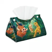 Custom The Lion King Simba Tissue Box Cover Rectangular PU Leather Cartoon Facial Tissues Holder for Office 1