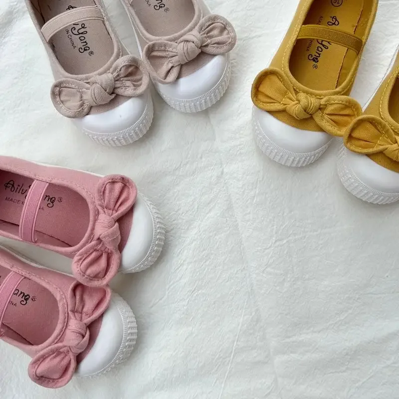 2024 Spring New Girls Canvas Shoes Baby Princess Shoes