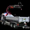LESU 1/14 Simulation truck remote control model Metal toy hydraulic ro-ro truck crane full unloading paint 4