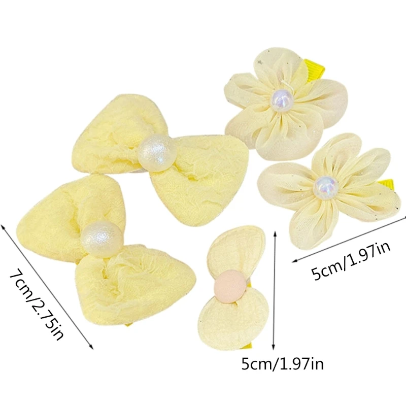 여자 머리 머리핀 어린이 귀여운 꽃 머리핀  헤어 스타일 스냅 클립 10PCS
