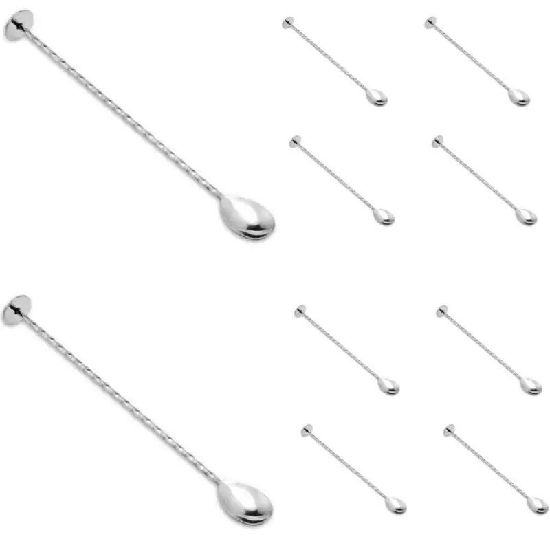 HOT Sale Stainless Steel Threaded Bar Spoon Swizzle Stick Coffee Cocktail Mojito Wine Spoons Barware Bartender Tools Accessories