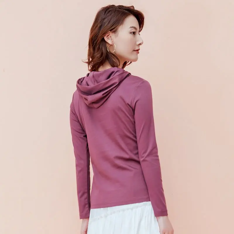 Casual Solid Sweatsshyrts Hooded Pullovers Weatshirts Straight Drawstring Women's Clothing 2022 Simple Bottoming Autumn Winter