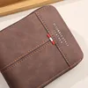 2025 new men's wallet short horizontal zipper three fold zero wallet retro casual buckle square bag 4