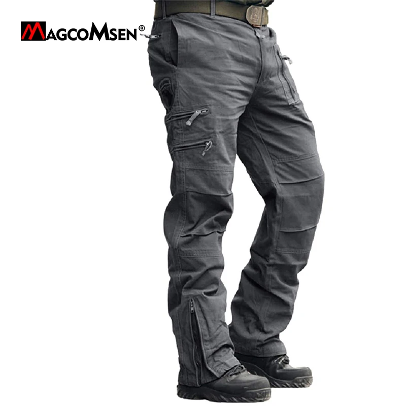 Men's Tactical Cargo Pants Cotton Ripstop Multipocket Work Trousers Military Army