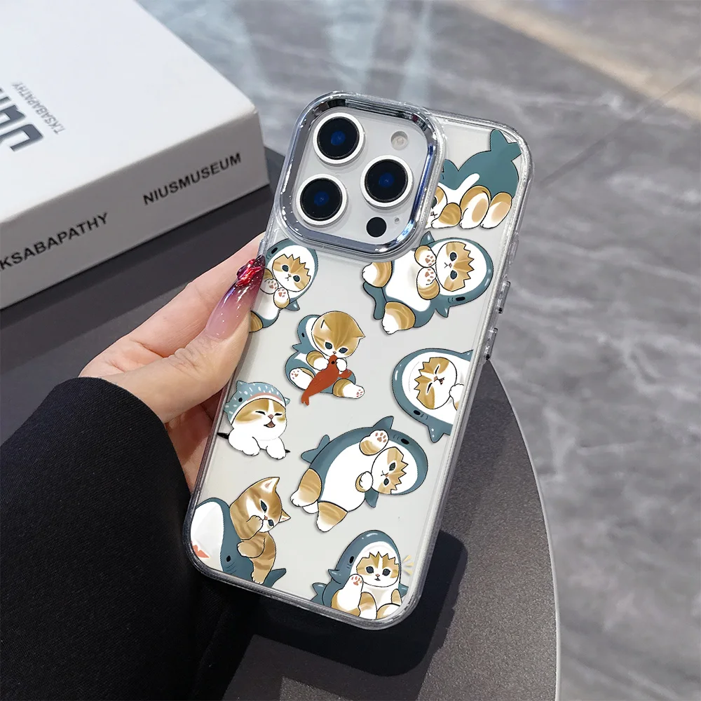 Whimsical M-Mofusand Cat Transparent Phone Case – Soft Silicone TPU Back Cover