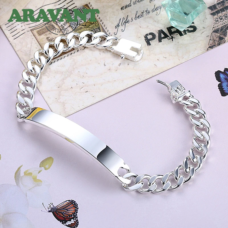 925 Silver Charm Bracelets Sets 2pcs/Set For Women Men Fashion Jewelry Aravant jewelry set silver jewelry silver jewelry set