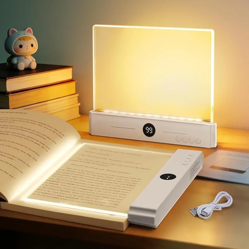 Rechargeable Dimmable LED Reading Light with Smart Bookmark Functionality