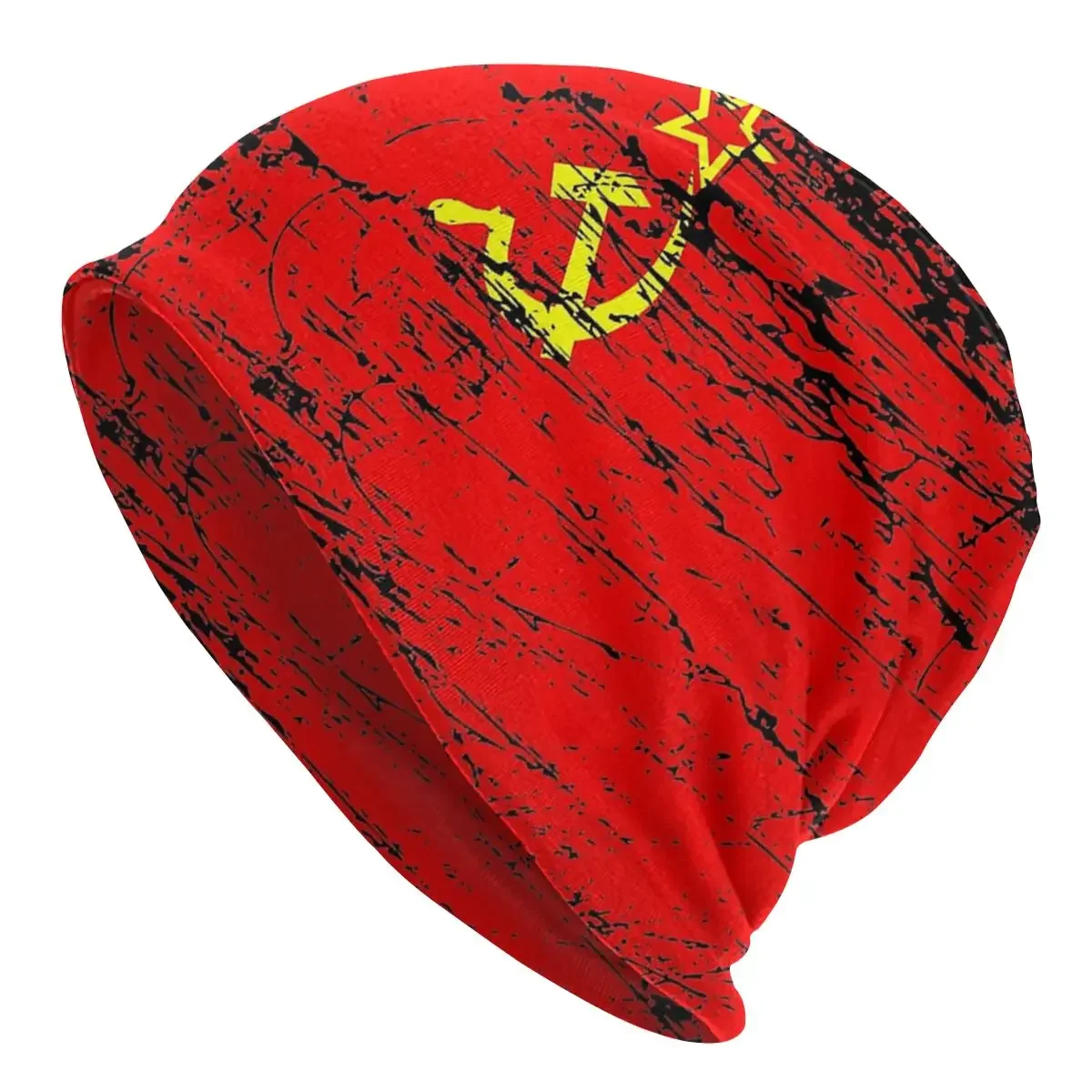 

Soviet Union USSR Russia Flag Skullies Beanies Communist Socialist Hats Fashion Street Men Caps Thermal Elastic Bonnet Knit Hat