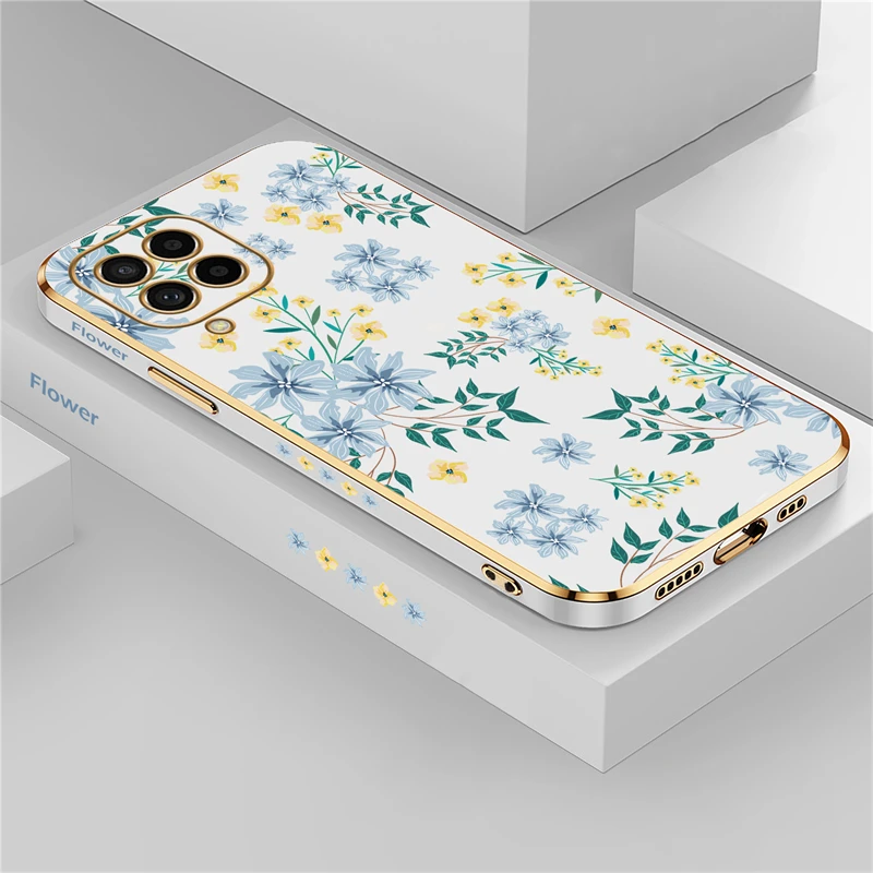 Luxury Plating Soft Silicone Floral Phone Case