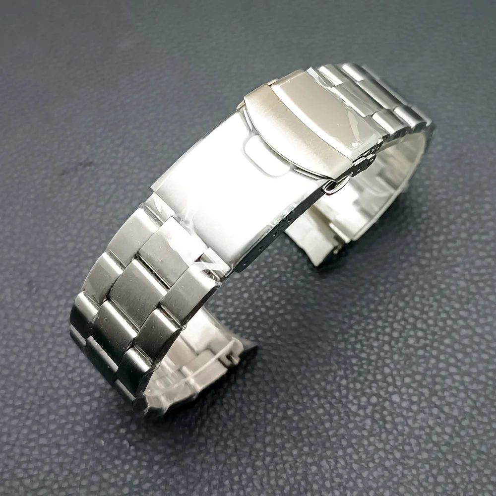 High-Quality 42mm Men's Steel Black Watch Case with Sapphire Glass and 22mm Band
