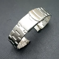 High-Quality 42mm Men's Steel Black Watch Case with Sapphire Glass and 22mm Band (3 Silvery strap)