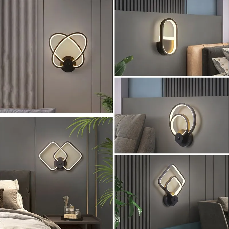Modern LED Wall Lamp Minimalist Iron Sconce For Aisle Hallway Living Room Decorative Lantern Bedroom Bedside Lighting Fixtures