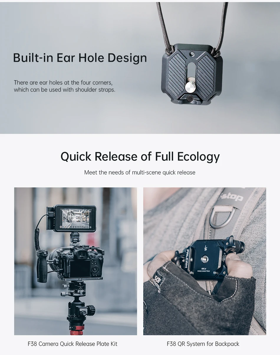 F38 Anti-Deflection Quick Release Plate Camera Accessory with Arca-Swiss Specifi