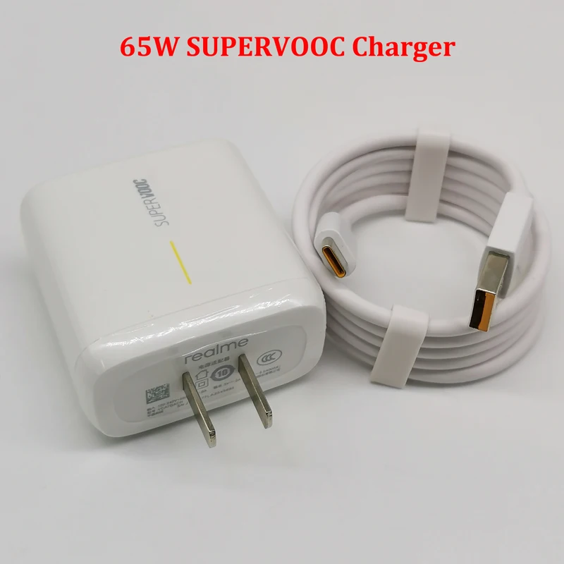 

For Realme Charger 65W SuperVooc Fast Charging Power Adapter For Realme GT GT2 Pro Neo2 2T Q3 X7 Pro 9i 8i 8 Pro Narzo 50 30 20