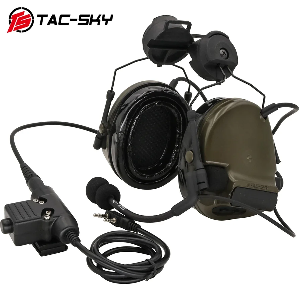 에어소프트 스포츠용 TAC-SKY 전술 헤드셋, Comtac III 헬멧, ARC 레일 브래킷 버전, 소음 차단 픽업 슈팅 헤드셋