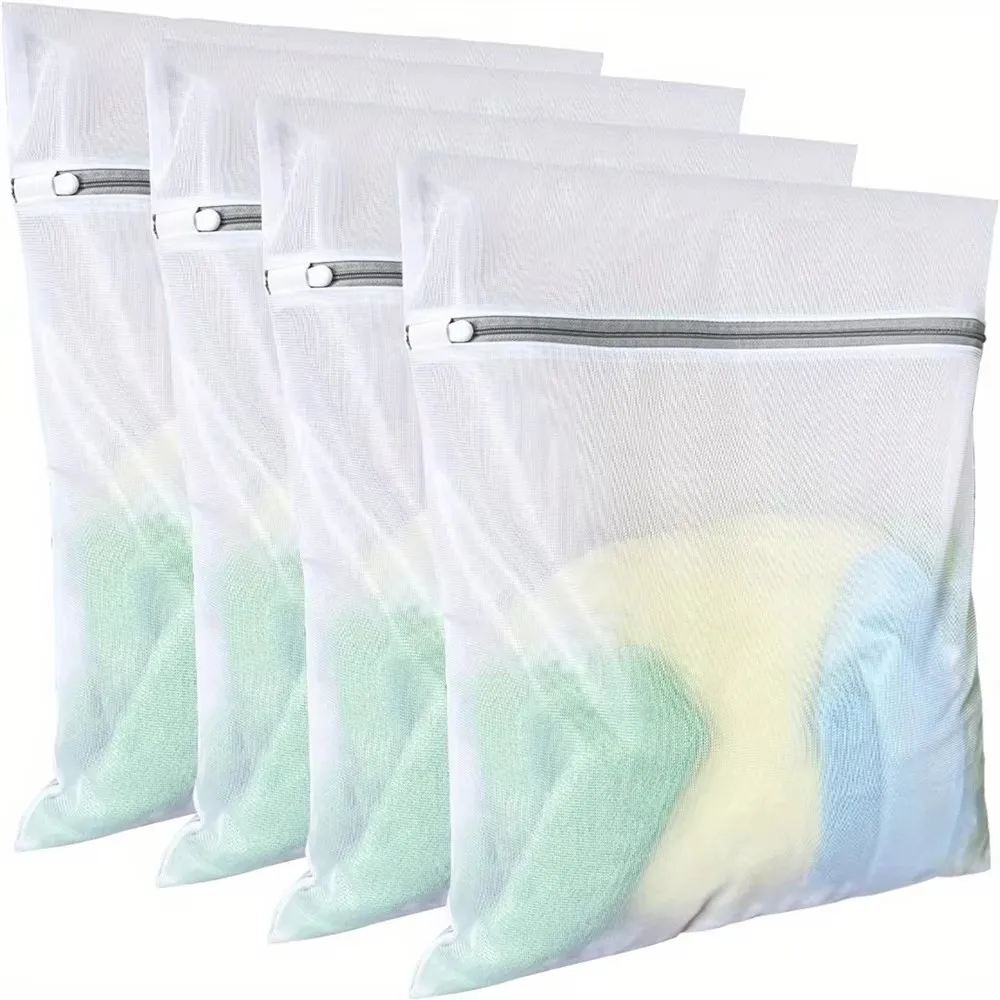 4/3 Pcs Mesh Laundry Bags Set Delicate Lingerie Wash Bags Anti-deformation Winding College Dormitory Dirty Clothes Storage Bags 1