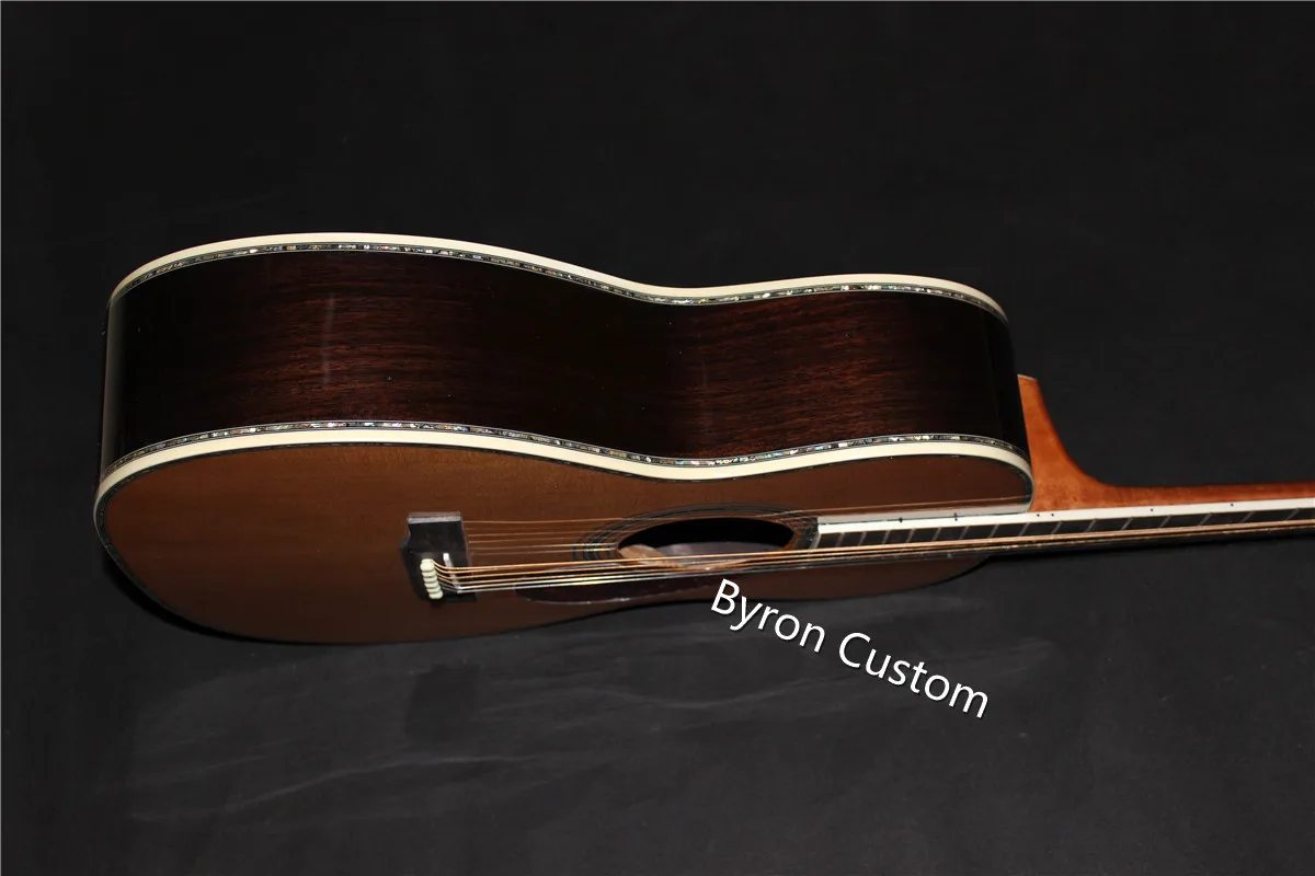 Acoustic Guitar professional OOO 12 fret solid cedar one piece head slot open headstock OOO45 folk can ship from US UK