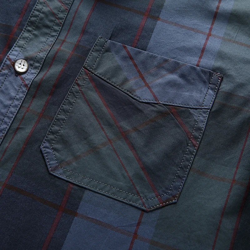 Summer Tee Shirt Short Sleeve Men's Clothing Casual Korean Fashion Plaid Striped Button Pocket Polo Collar Cardigan Tops