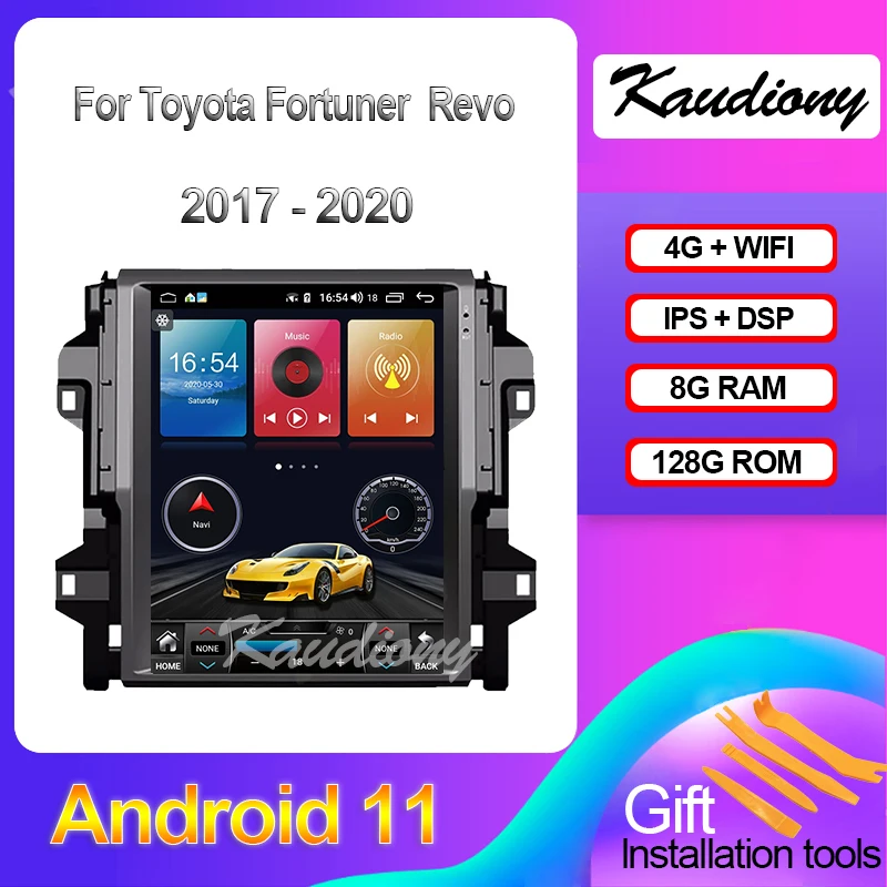

Kaudiony Тесла стиль Android 11 для Toyota Fortuner 2016-2020 Авто радио GPS навигация автомобильный DVD мультимедийный плеер 4G стерео DSP