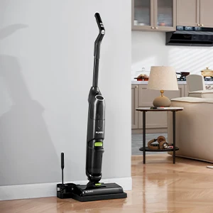 Equipped with a base for storing both the cordless vacuum mop cleaner and accessories together.