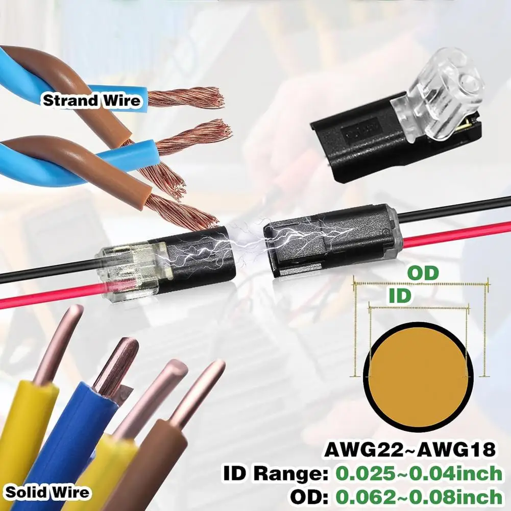 

Led Strip Light Connectors Insulated Led Connectors Efficient Double-wire Plug-in Led Light Strip Connectors 20 Pcs 2 for Fast