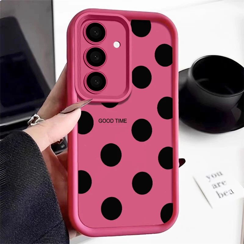 Chic Black Polka Dot Silicone Phone Case