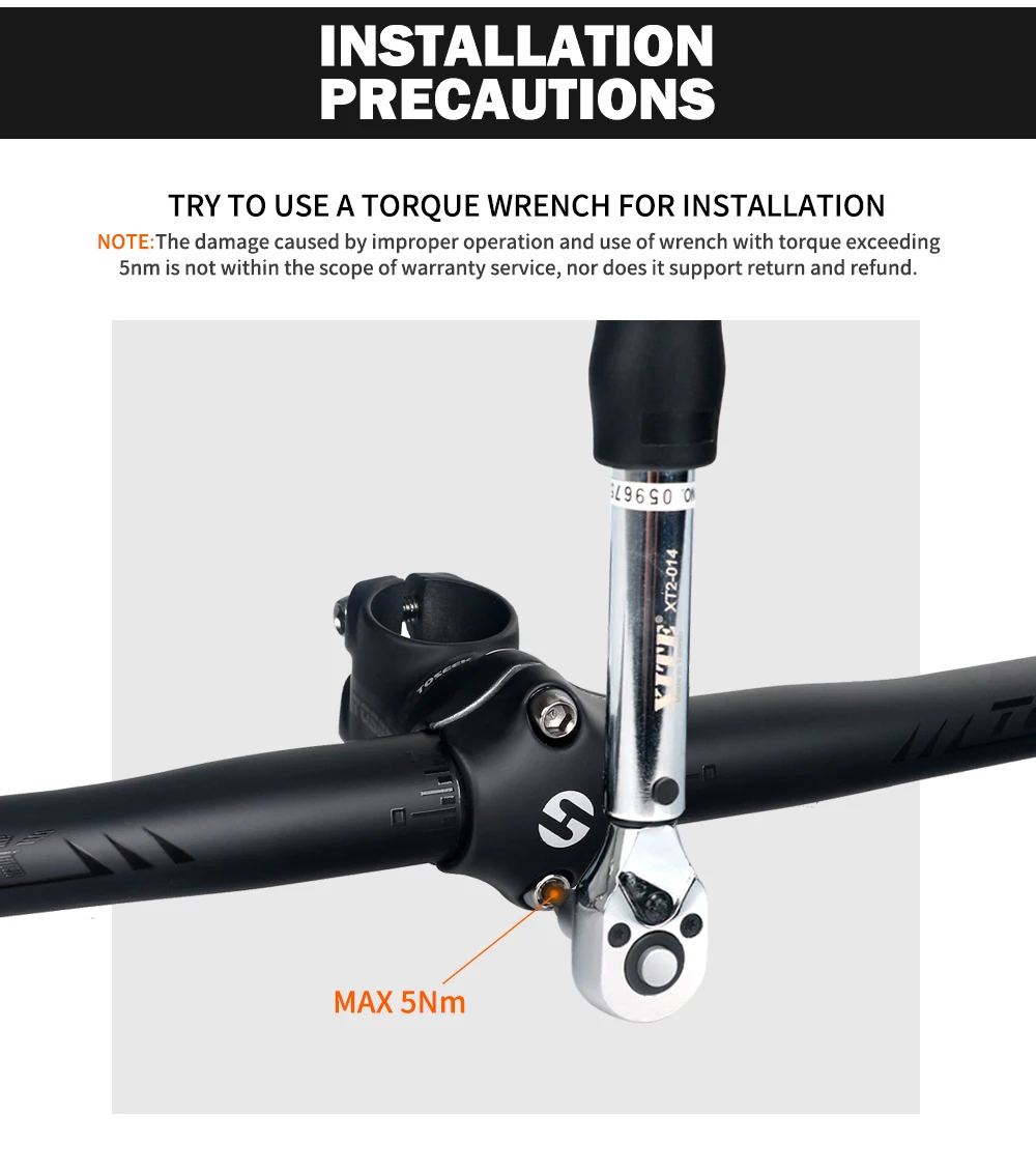 TOSEEK Carbon-Lenker Fahrradlenker 25,4mm Faltbarer MTB BMX Kinderfahrrad-Lenker Erhöht oder Flach 480mm - 700mm – Detail 13