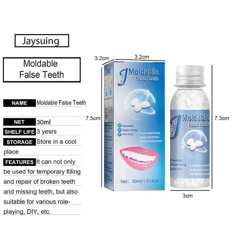 30ml Gaps False Tooth Solid Gel Adhesive Fake Teeth and Temporary Tooth Repair Moldable Teeth Dental Supplies Beauty Tool 2025
