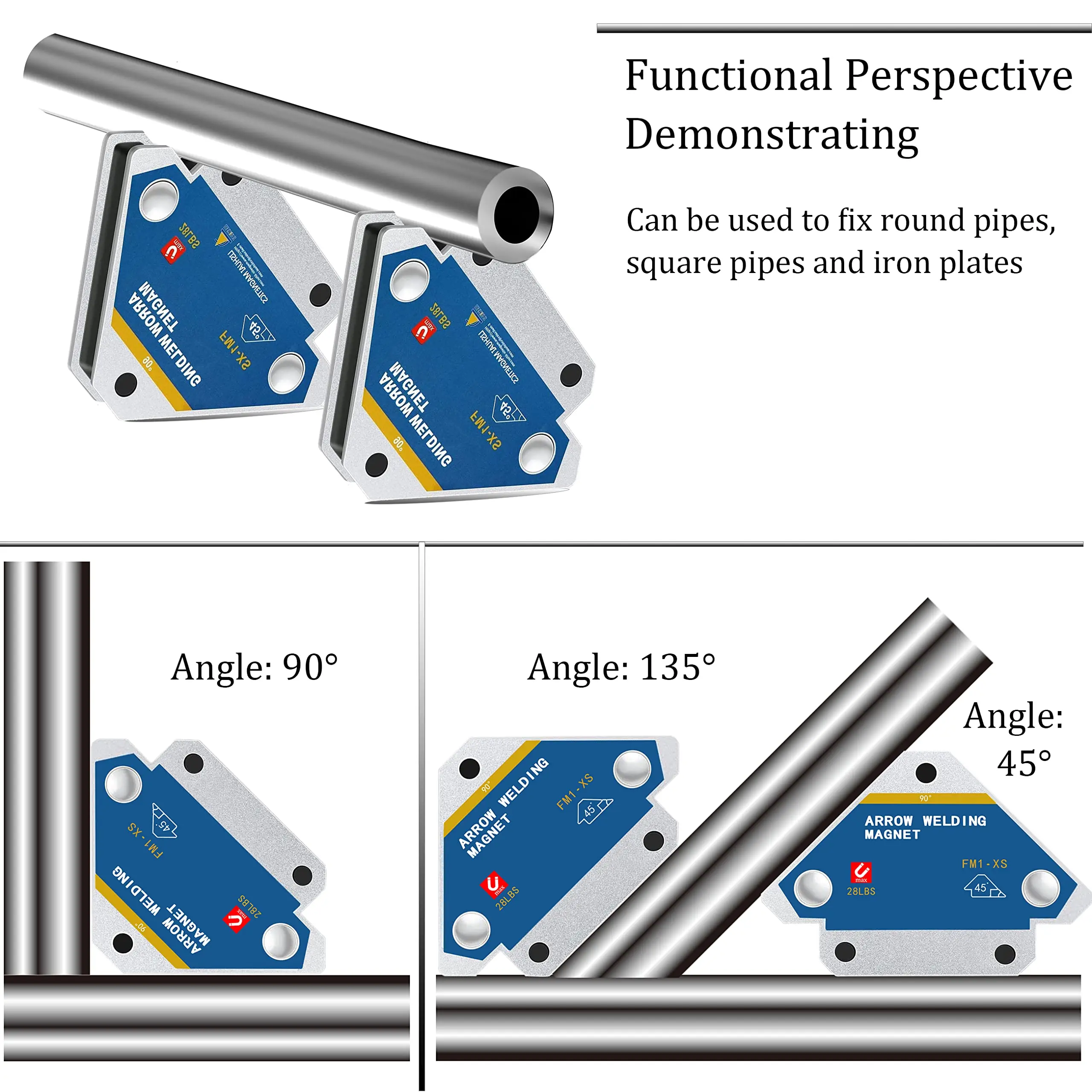 4pcs 50KG Magnetic Welding Holders Angle Solder Arrow Magnet Weld Fixer Positioner Ferrite Holding Auxiliary Locator Tools