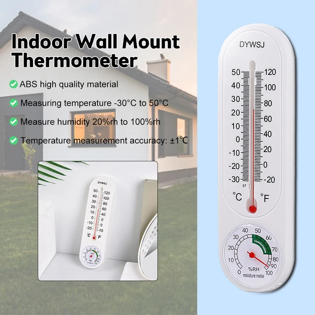 6pcs Wall Mounted Thermometer Room Thermometer Indoor Temperature