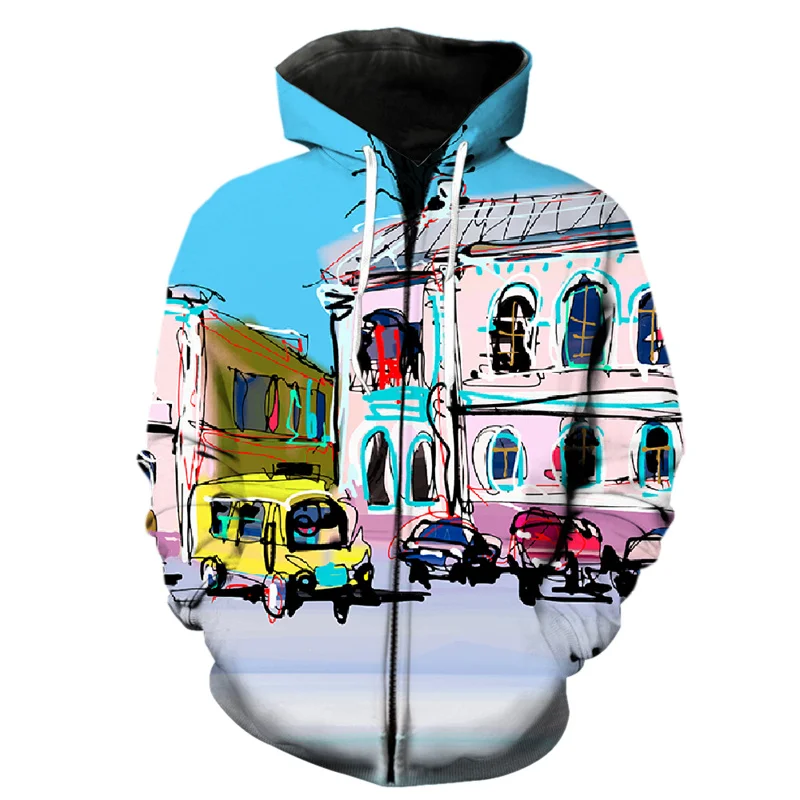 thumbnail image 1 of Sudadera con capucha y cremallera con estampado 3D abstracto de arte grafiti para hombres, primavera, hip hop, adolescentes, camisetas de manga larga, ropa de calle, sudaderas Harajuku, 1 of 5