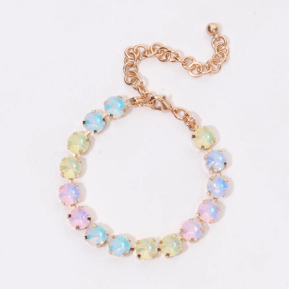 BEUTIFOR Strassperlen, bunte Kristall-Halskette für Damen, handgefertigt, Krallenfassung, Zirkonia-Halsband, Zubehör – Detail 17