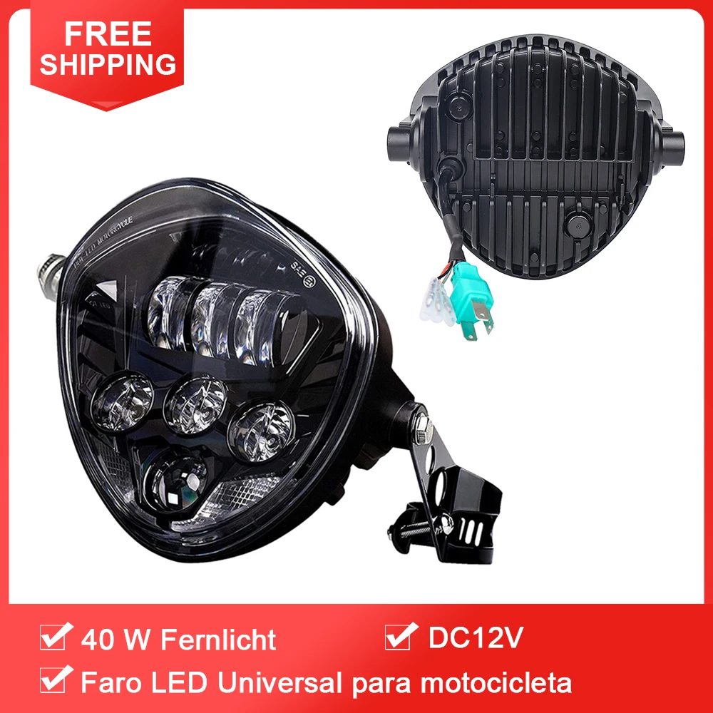 

Faro LED Universal para motocicleta, 7 pulgadas, con Clip de soporte, para Honda, Yamaha, Kawasaki, Suzuki