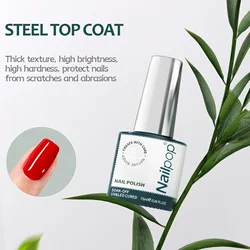 NAILPOP Versatile 3-In-1 Gel Polish Set: Base, Matte & Shiny Top Coats (STEEL TOP COAT)