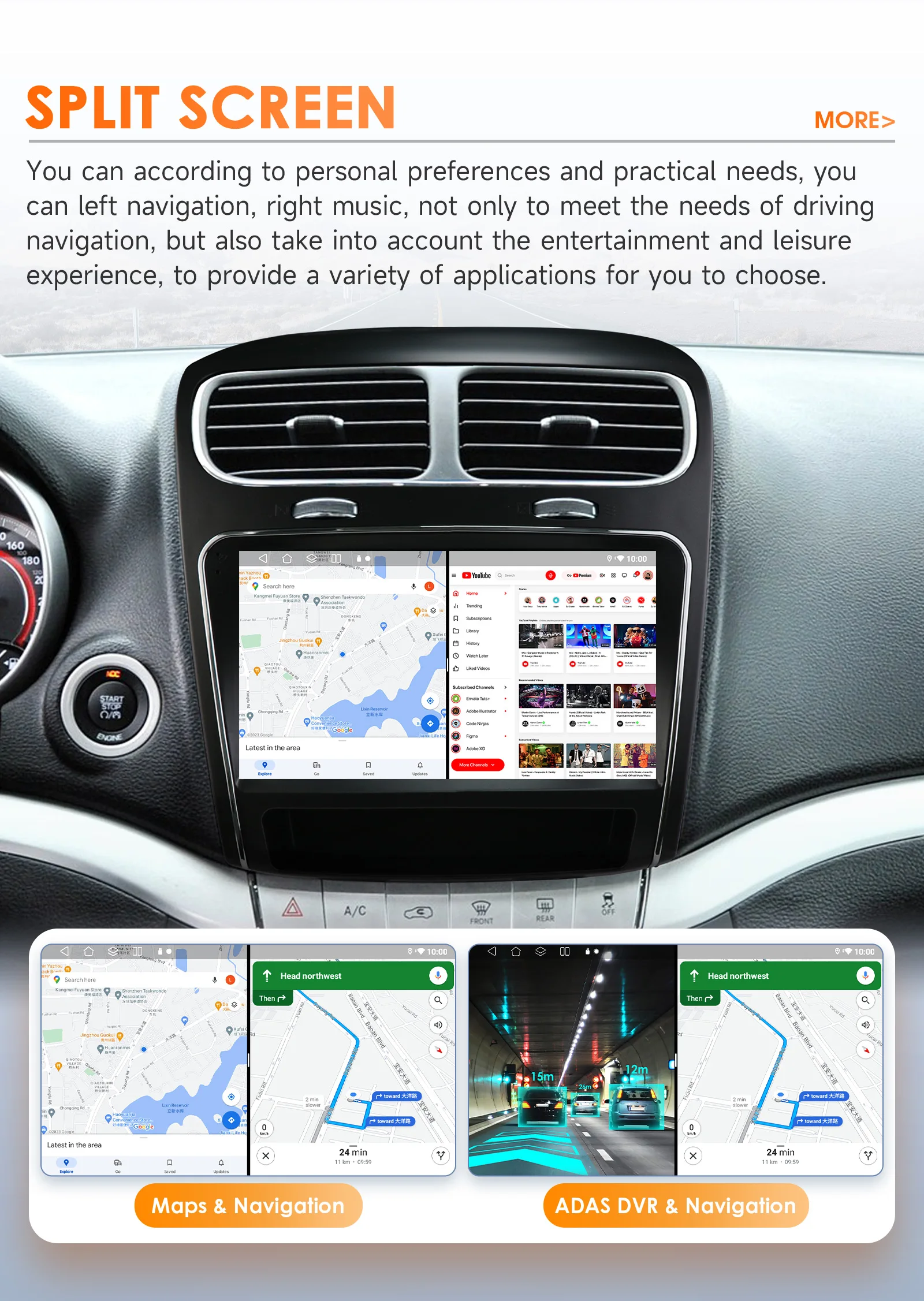 Carplay Android 14 Auto Auto radio Für Dodge Journey 2011-2019 FIAT Freemont 2012-2014 multimedia GPS 360 Kamera autoradio Bildschirm – Detail 39