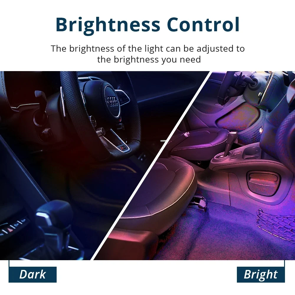 BLE Car Interior Ambient Light Work with Tuya Neon LED Strip Foot Light Atmosphe