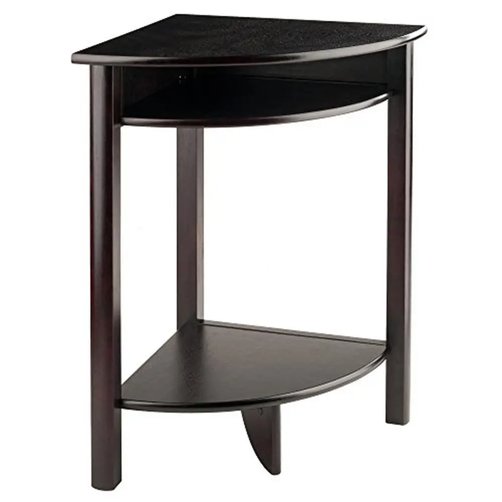 

Transitional Corner Desk Espresso Finish Space-Saving Design Ready-to-Assemble