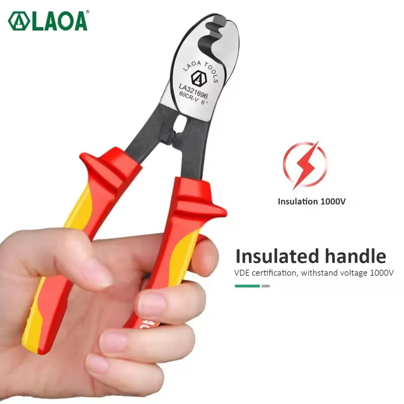 LAOA insulated cable scissors cable cutter 1000v electrician professional pliers impact stripping tool VDE pliers 2