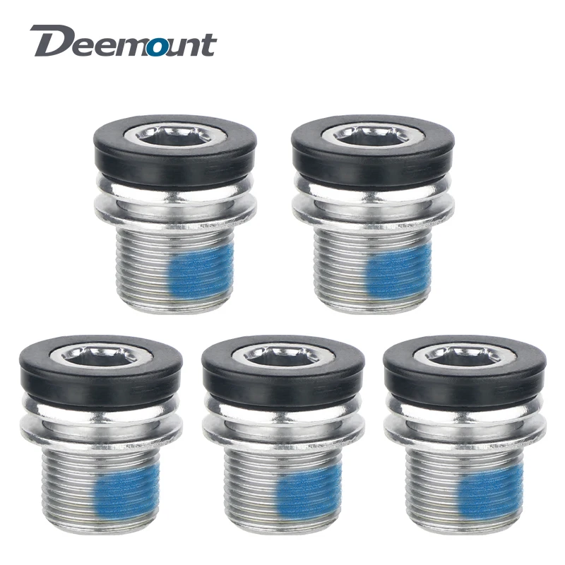 Deemount Adhesive-Coated Bike Crank Bolts with Dust Sealing and Hex Slot