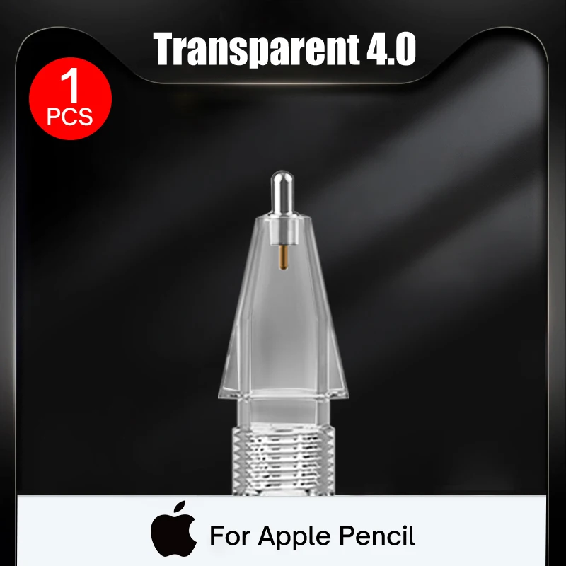 Pencil Tips For Apple Pencil 1st / 2nd Generation Double Layer Transparent Thin Tip for iPad Stylus Pen Spare Nib 