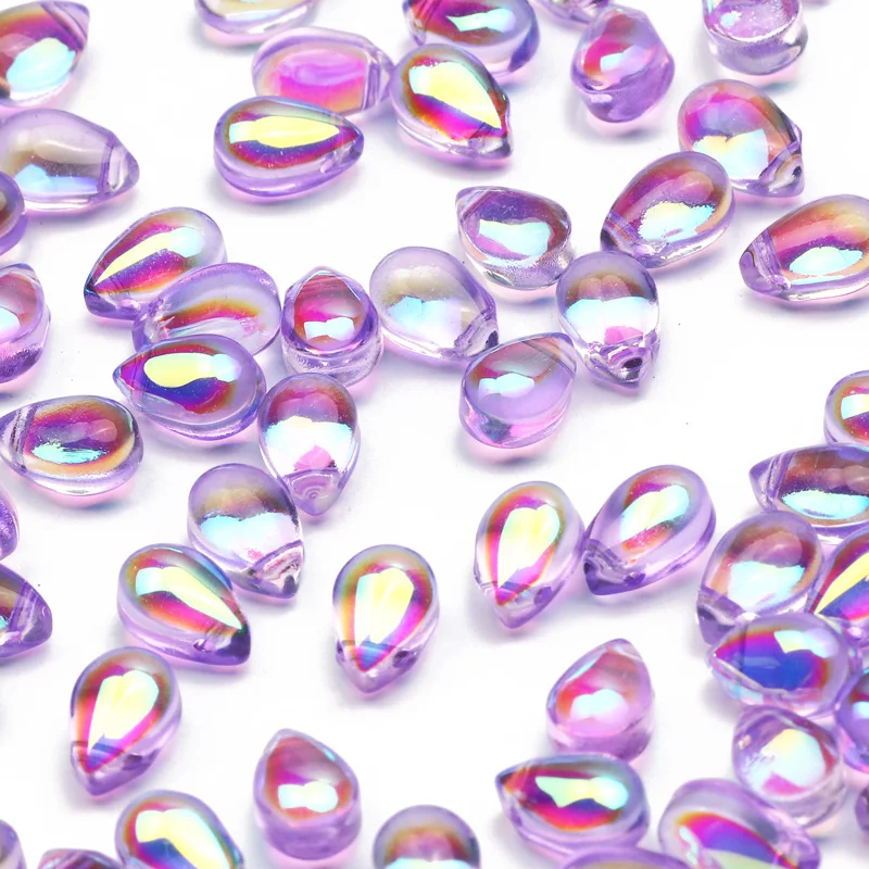 Transparente AB-farbige Kristallperlen in Tropfenform, tschechische Glasperlen, lose Perlen für DIY-Schmuckherstellung, Bastelzubehör – Detail 31