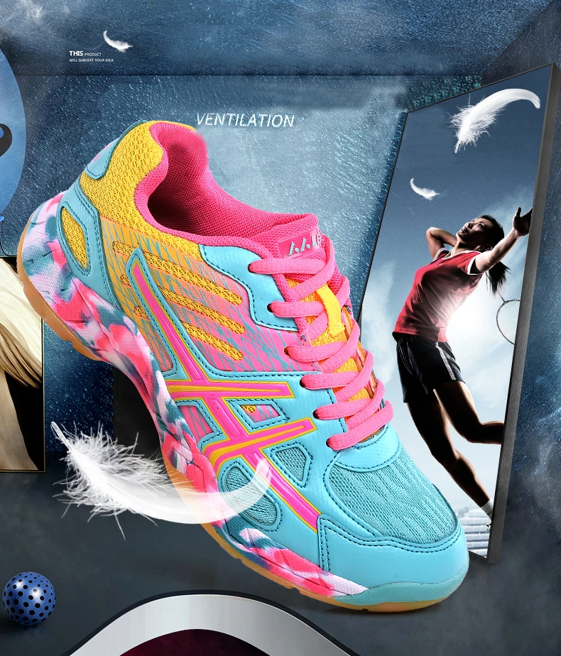 Description Picture 4 of itemSpring Summer Unisex Sneakers Men Badminton Shoes Light Black Breath Female Outdoor Sports Training Women Athletics Sports Red