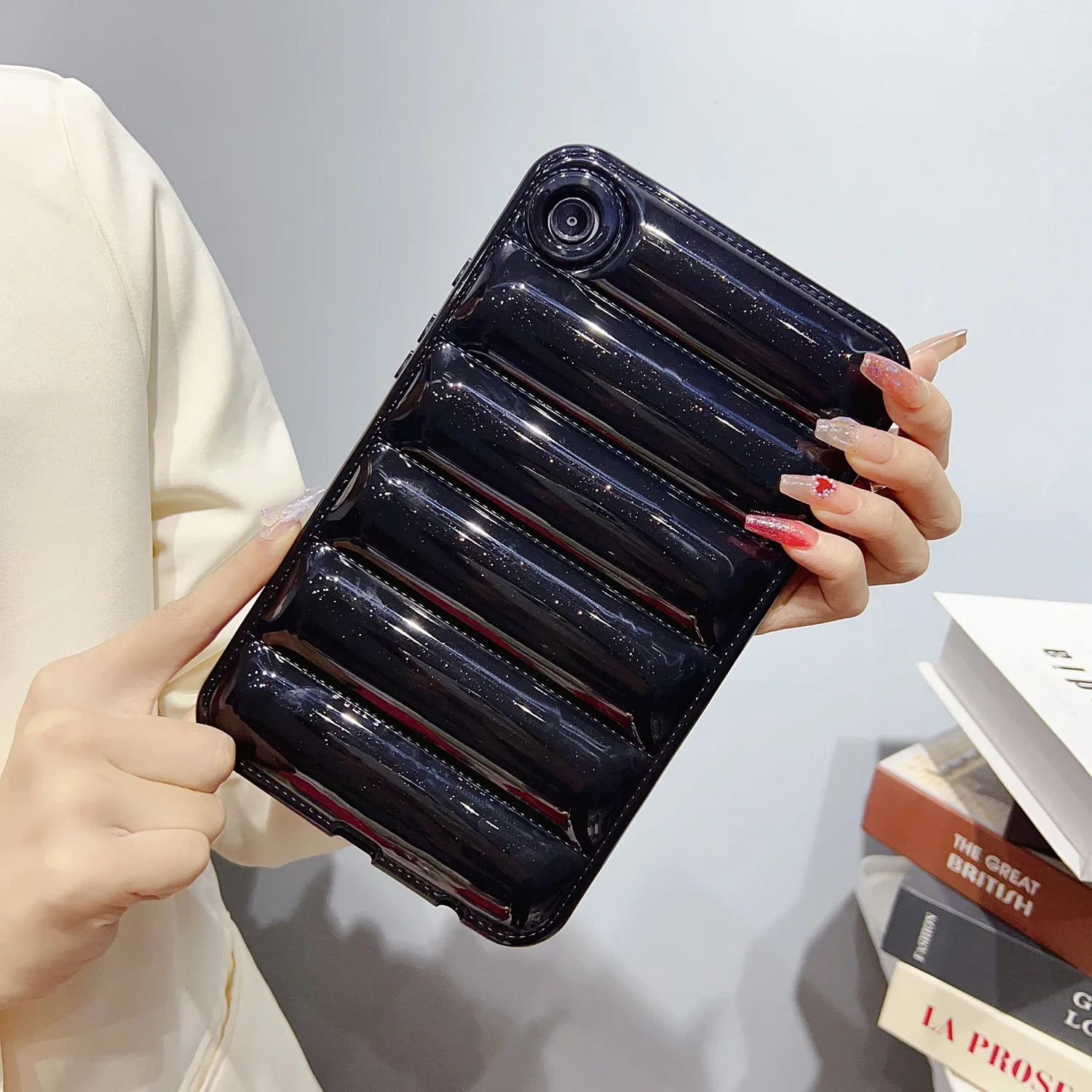 Soft Silicone Candy Color Glittering Tablet Case – Down Jacket  Cover