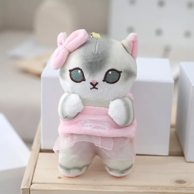 Wholesale 14pcs/lot 14cm Cute Shark Cat plush toys keyring key chain pendants animal cat dolls one week gifts 4