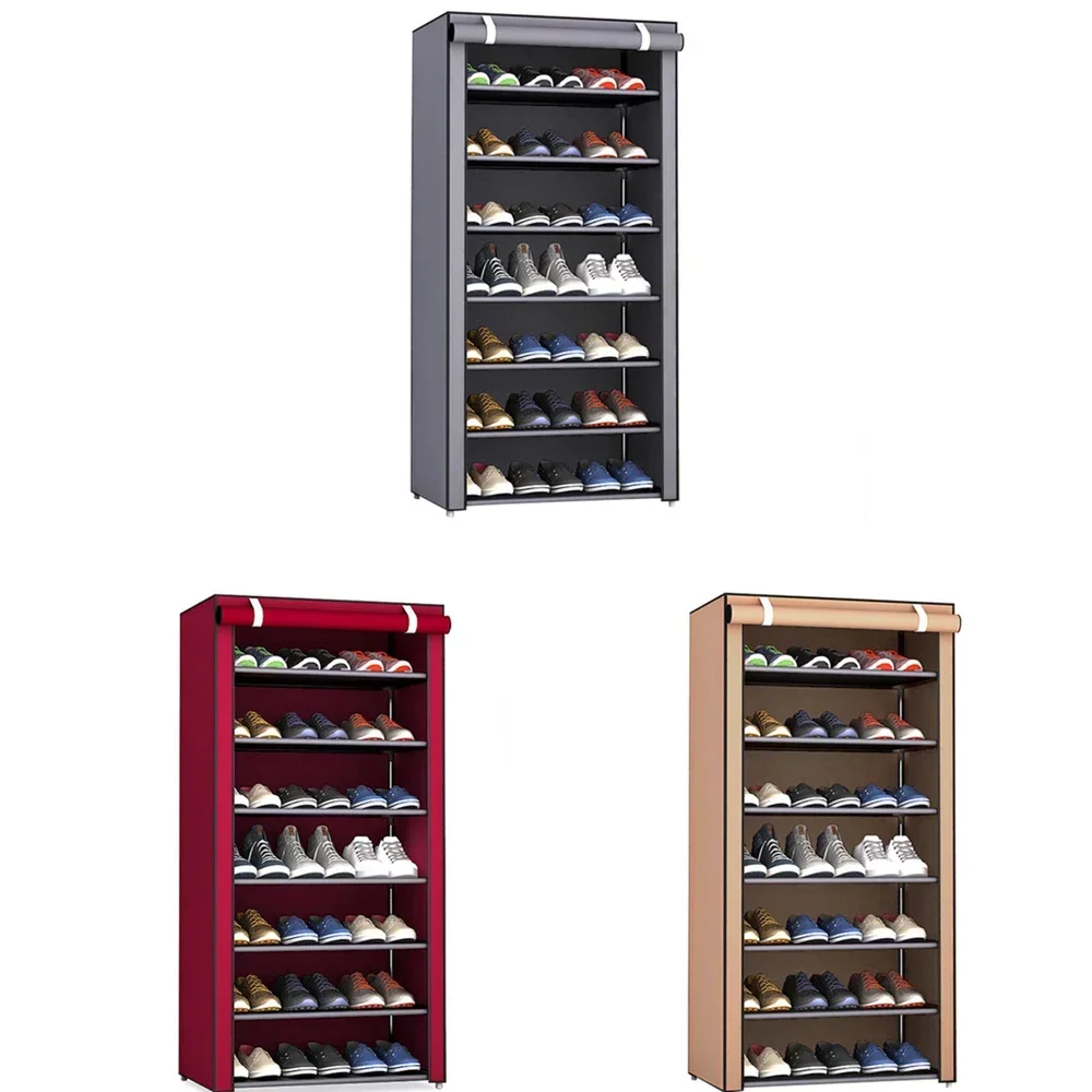 Shoe Rack Organizer Nonwoven Fabric Hallway Entryway Stand Holder Space Saving Cabinet Dustproof Shelf