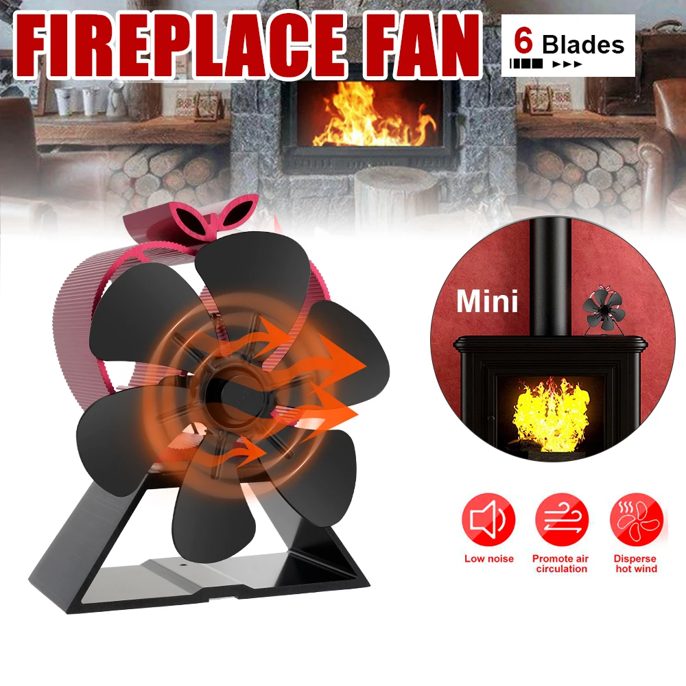 

Fireplace Fan 4/5-leaf Christmas Hot Air Stove Environmentally Friendly Quiet Fan Efficient Heat Distribution In Households