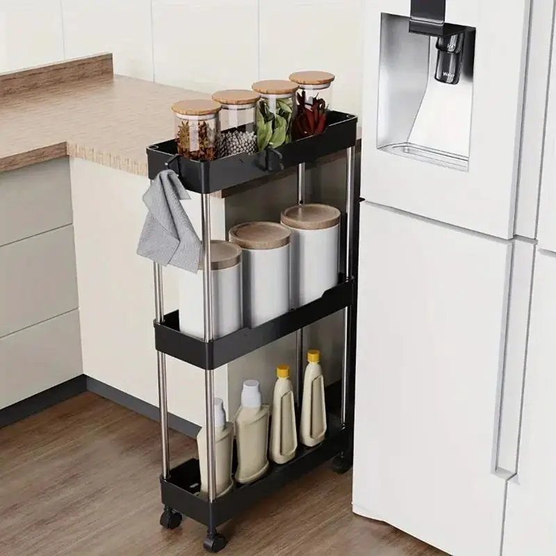 

Bathroom Cart on Wheels Slim Utility Cart Organizer Rolling Utility Cart Bathroom Organizer Mobile Shelving Unit